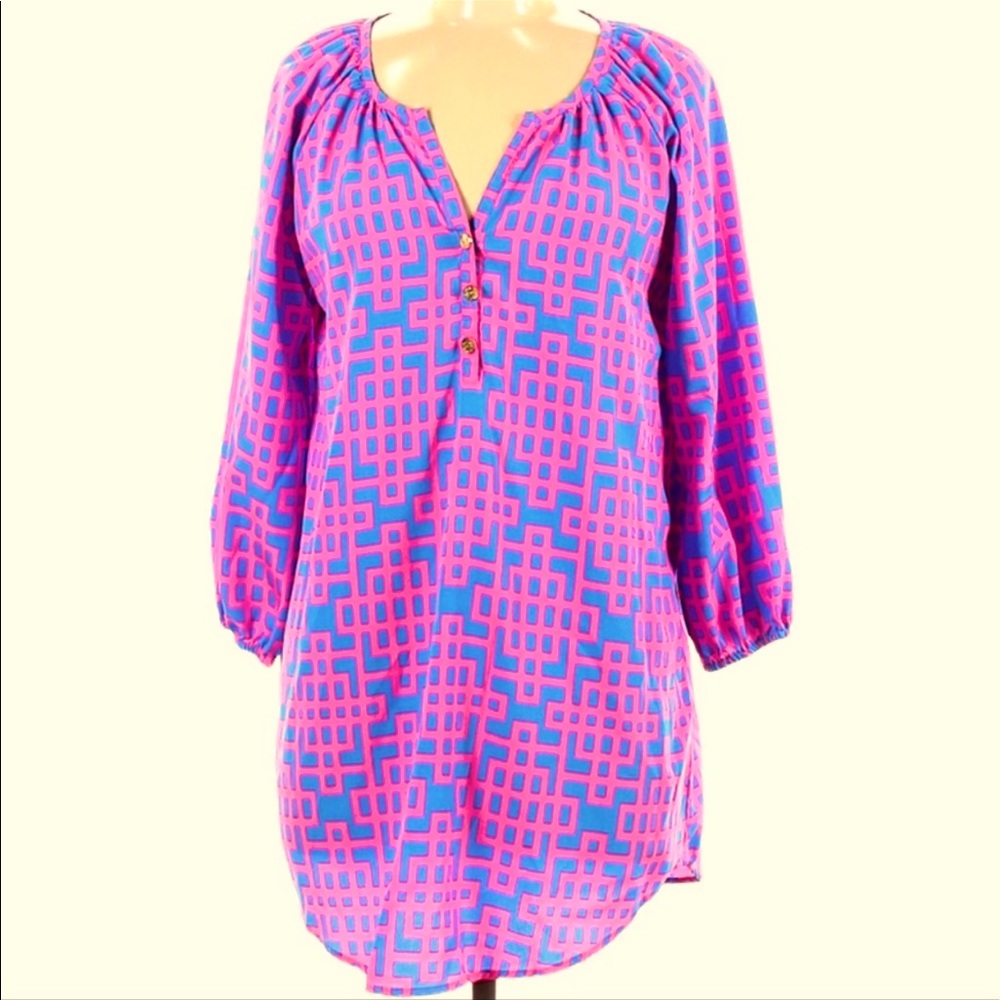 SOLD MudPie Lightweight V-Neck Tunic M Great Beach Coverup or Summer Dress